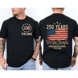 250 Years Of Independence America 250th Years Anniversary Front & Back T-Shirt